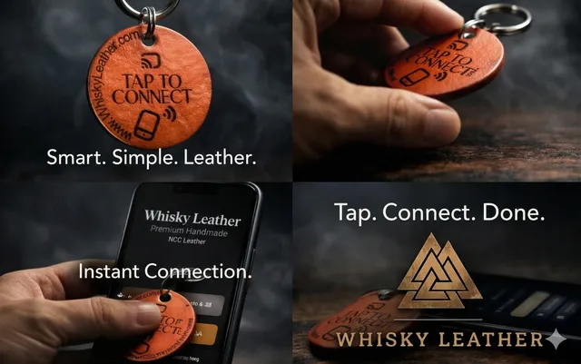 Smart Leather NFC Keychains